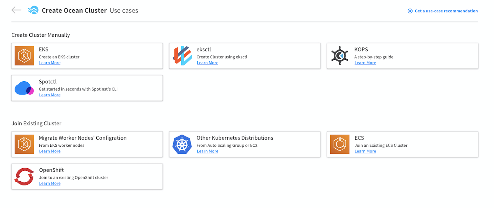 Create a new Ocean integrated OpenShift Cluster