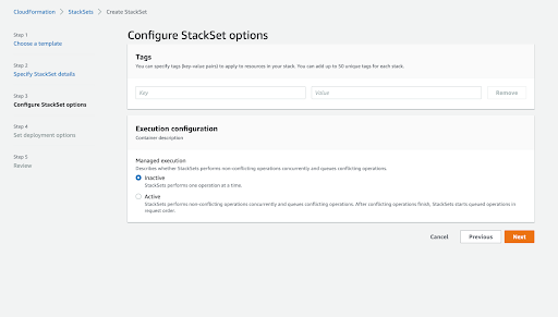 Step 3 configure options