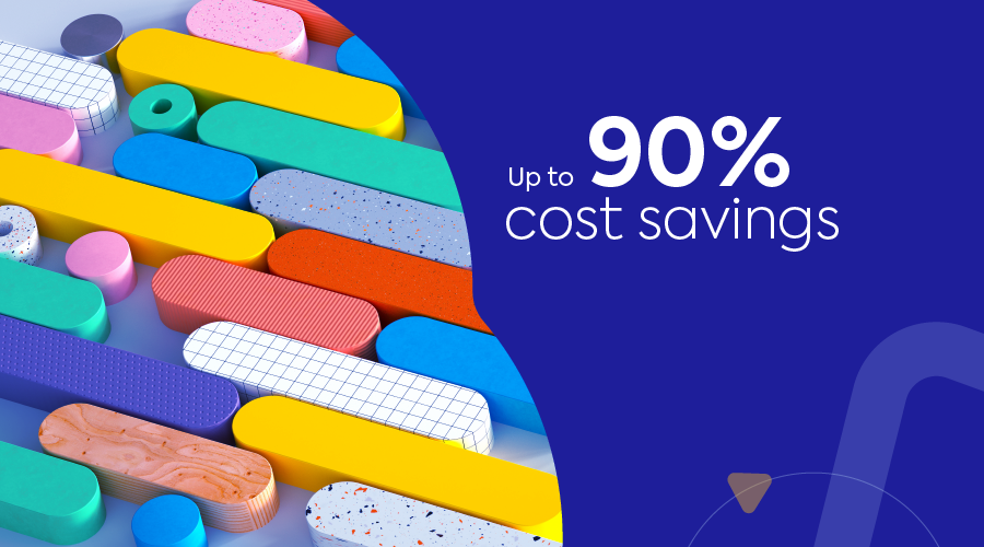 Up to 90% cost savings on spot instances